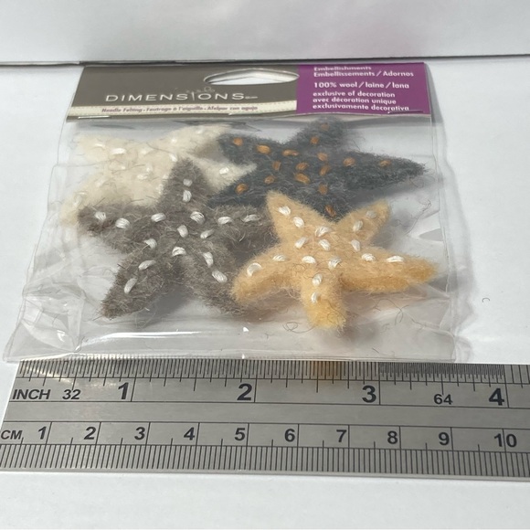 Stars 100% Wool Felt Crafts Applique Embellishments Needle Felting 5 Packs - Picture 7 of 16